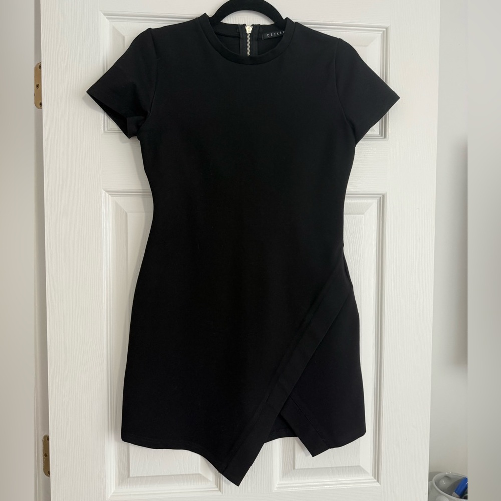 Mixology Decker Black Asymmetrical Envelope Mini Dress